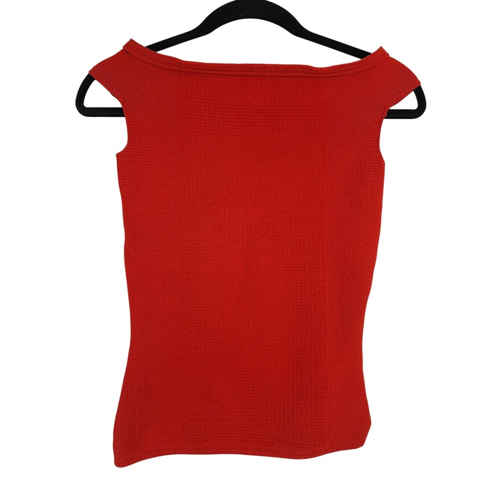 Reiss Womens Red Off the Shoulder Knit Sleeveless Top Size XS